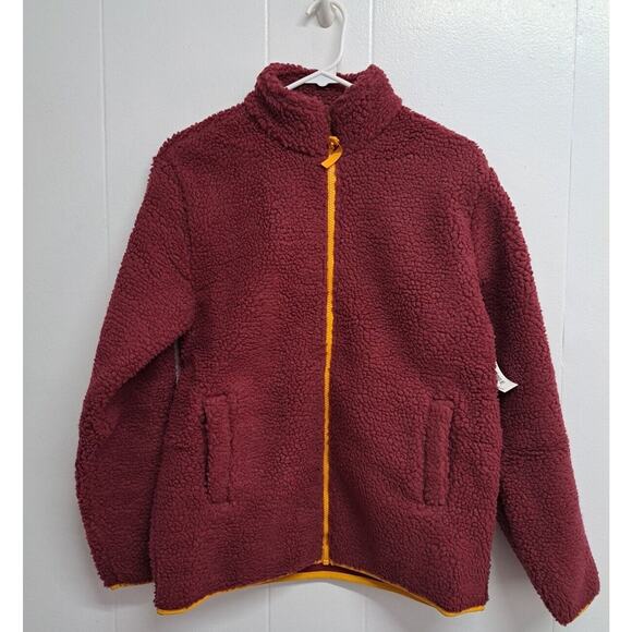 Boys And Toddlers' Polar Fleece Lined Sherpa Full-Zip Jacket Large Maroon Sz XXL - Picture 1 of 10